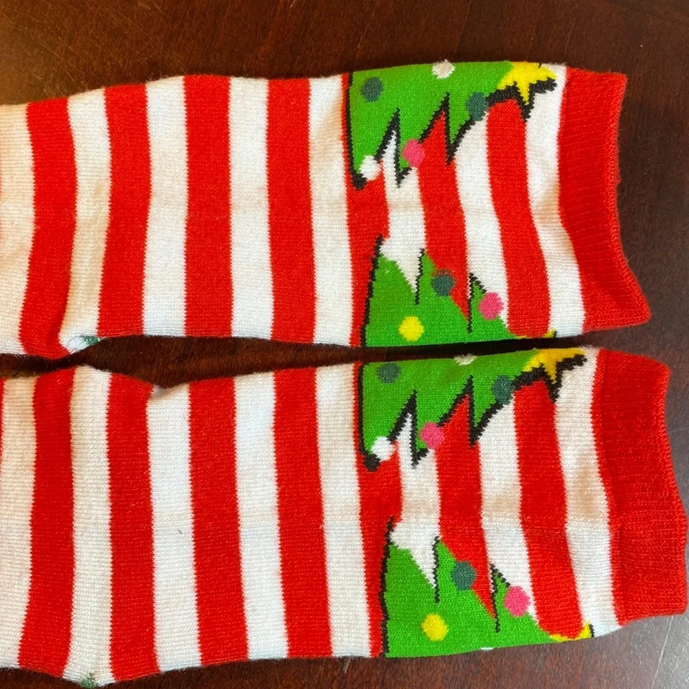 3 - Pack Christmas Novelty Crew Socks – Snowman, Polar Bear & Striped Tree NWOT
